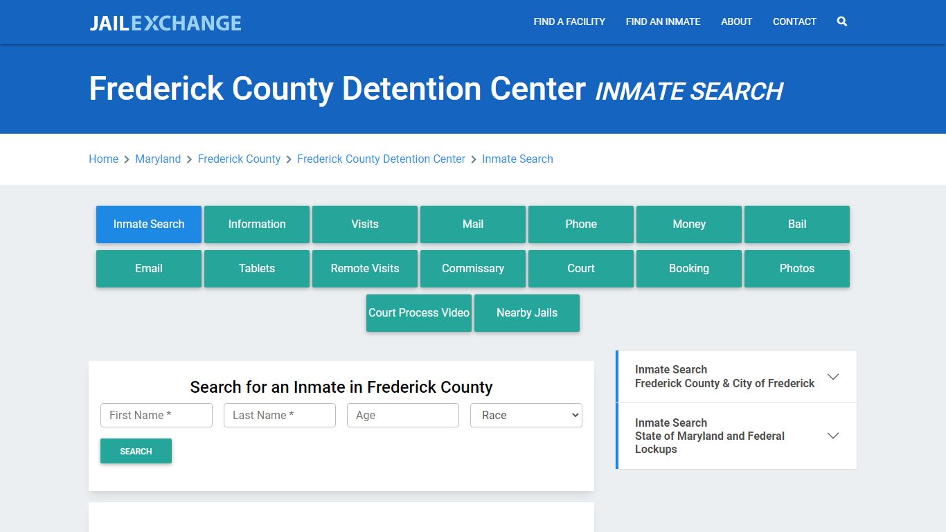 Frederick County Detention Center Inmate Search - Jail Exchange