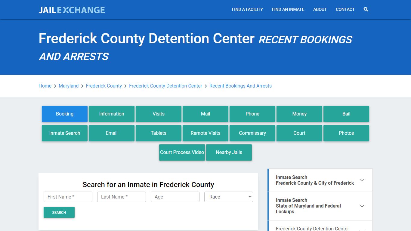 Frederick County Detention Center Recent Bookings And Arrests